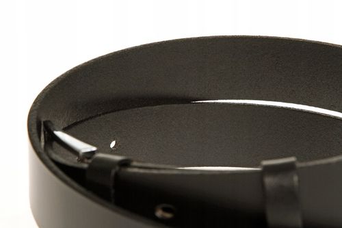 PASEK SKÓRZANY MĘSKI DO SPODNI CASUAL 120 KLASYCZNY CZARNY SKÓRA na Arena.pl