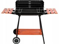 GRILL OGRODOWY WĘGLOWY PÓŁKI SKŁADANE, KÓŁKA RUSZT 53cm