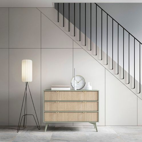 Komoda Sage 3 szuflady szałwia/naturalna na Arena.pl