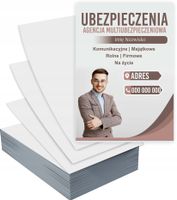 Ulotki A4 reklamowe firmowe UBEZPIECZENIA GOTOWY PROJEKT GRATIS 100 szt