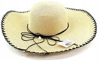 KAPELUSZ DAMSKI LETNI PLAŻOWY SŁOMIANY FALOWANY
