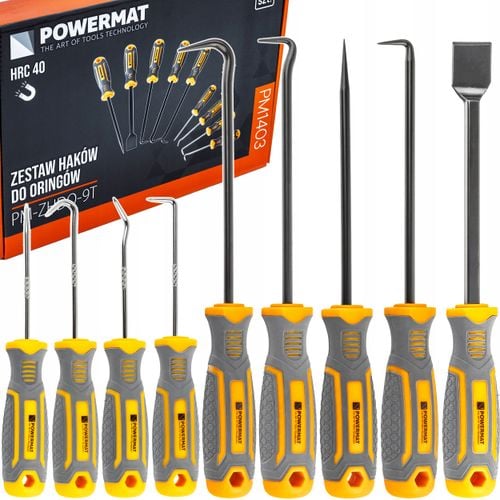 ZESTAW HACZYKÓW Z RĘKOJEŚCIĄ 9el. HAKÓW SKROBAKÓW DO ORINGÓW USZCZELEK HAK na Arena.pl