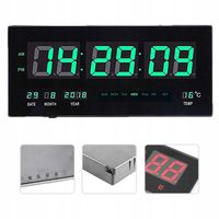 DUŻY ZEGAR CYFROWY LED 45X23 DATA TERMOMETR ALARM