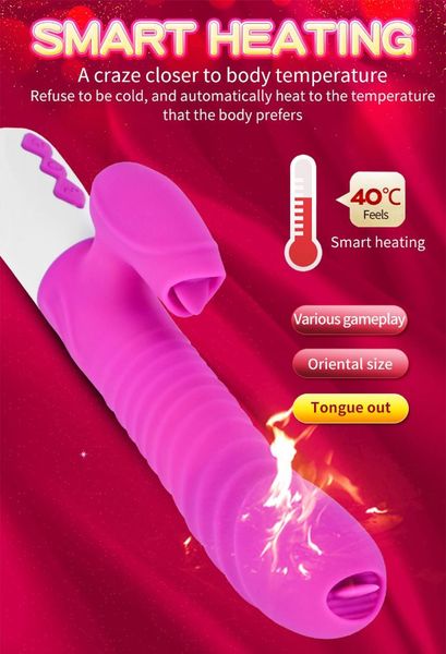 Wibrator-Silicone Vibrator Usb 7 Function And Thrusting Function / Heating, zdjęcie 4