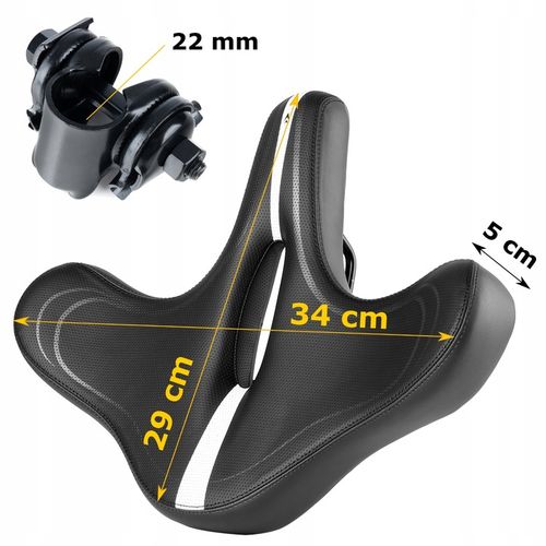 Siodełko Rowerowe Wygodne Amortyzowane Szerokie Ergonomiczne Miękka Pianka na Arena.pl