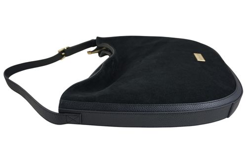 Duża torebka zamszowa na ramię - Czarna na Arena.pl