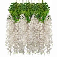 12x WISTERIA GLICYNIA sztuczna girlanda kwiatowa gałązki zwisające 110 cm