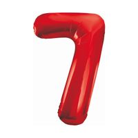balon foliowy cyfra 7,czerwony 85cm,urodziny