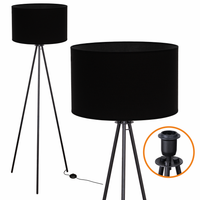 Lampa stojąca Trigni CZARNA - Nowoczesny Design Czarny VLORA abażur