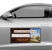 Magnes na samochód reklama magnetyczna 60x30 cm USŁUGI OGÓLNOBUDOWLANE