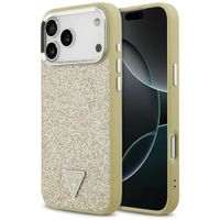 etui guess glitter triangle logo magsafe do iphone 17 pro max złoty