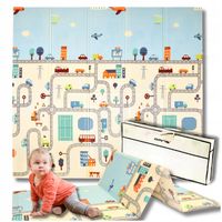 Piankowa dwustronna mata edukacyjna xpe dla dzieci duża składana 200x180cm