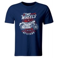 KOSZULKA TWO WHEELS, MOTOCYKLOWA, GRANATOWY, ROZ. 2XL
