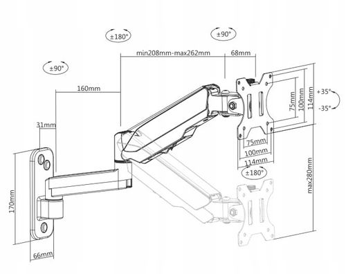 Regulowany Uchwyt do Monitora Telewizora TV 13-32 Regulacja wysokości na Arena.pl