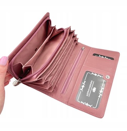 PORTFEL DAMSKI DUŻY SKÓRZANY PREZENT RÓŻOWY JENNIFER JONES MEDIUM na Arena.pl