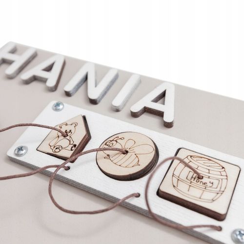 TABLICA MANIPULACYJNA SENSORYCZNA imię GRATIS na Arena.pl