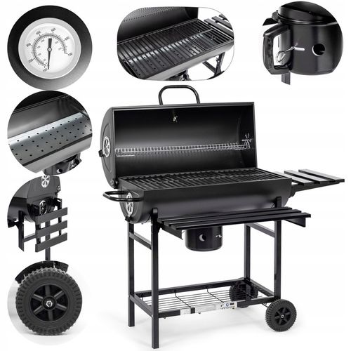 ACTIVA GRILL WĘGLOWY OGRODOWY BECZKA Z RUSZTEM ŻELIWNYM I POKROWCEM na Arena.pl