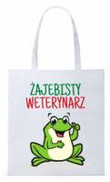 Dla Weterynarza Na Prezent Torba Eco Biała Shopper Z Nadrukiem Ze Zdjęciem