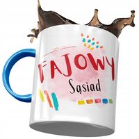 Kubek Błękitny Dla Sąsiada Fajowy Sąsiad Prezent Z Nadrukiem Ze Zdjęciem