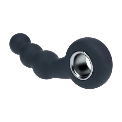 Vibrating Beaded Silicone Prostate Massager With Loop - Black na Arena.pl