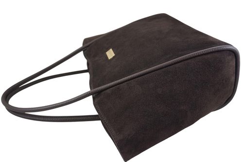 Barberinis - torebka duża zamszowa na ramię - Brązowa ciemna na Arena.pl