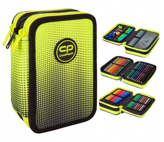 CoolPack Piórnik szkolny trzykomorowy z wyposażeniem Gradient Lemon zdjęcie 1