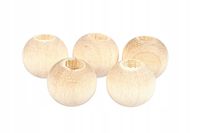 Drewniane korale kulki 8mm SUROWE Z OTWOREM decoupage MAKRAMA 20szt.