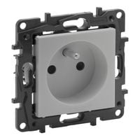 Niloe Step - Gniazdo 2P+Z 16 A - 230 V~ - z przesłoną, zaciski automatyczne - Aluminium Legrand 863333