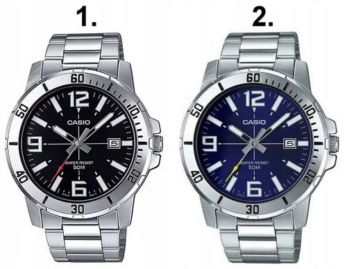 ZEGAREK MĘSKI CASIO RAMZES stalowy datownik +BOX +GRAWER na Arena.pl