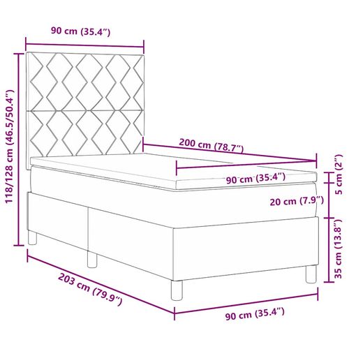 Łóżko sprężynowe z materacem granatowy 90 x 200 cm Aksamit na Arena.pl