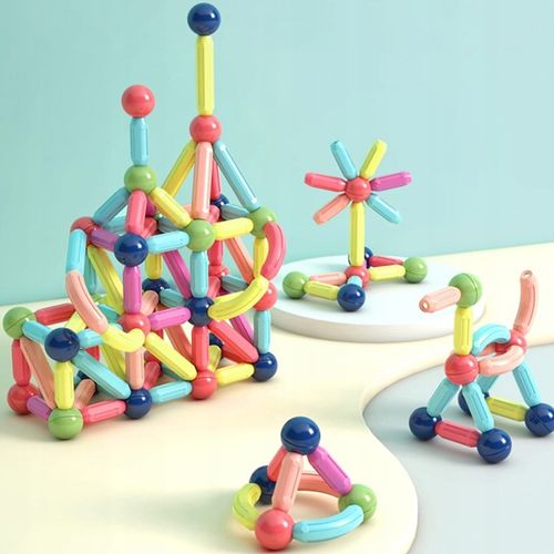 KLOCKI MAGNETYCZNE KONSTRUKCYJNE EDUKACYJNE 45 EL DLA DZIECI MAGNETIC STICK na Arena.pl