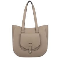 VEZZE torebka damska skórzana shopper z długimi rączkami V548 beżowa