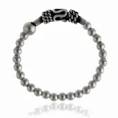 OKSYDOWANY SREBRNYPIERŚCIONEK NA GUMCE GŁADKIE KULKI ORIENTALNA OZDOBA