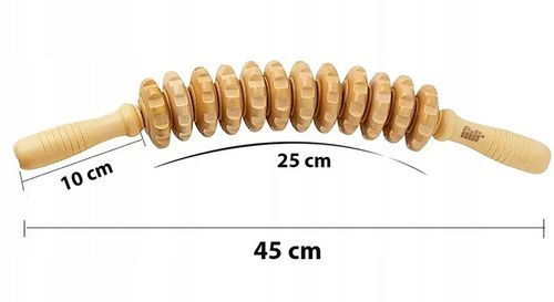 WAŁEK DO MASAŻU DREWNIANY ROLLER MASAŻER CIAŁA ANTYCELLULITOWY PROFILOWANY na Arena.pl