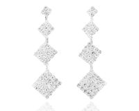 Kolczyki na sztyfcie cyrkoniowe romby 5,5 cm