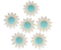 Ozdoba na tort Kwiatki stokrotki niebieskie 6szt