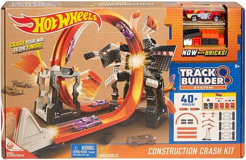 Hot Wheels Track Builder Tor Szalone Kraksy + auto na Arena.pl