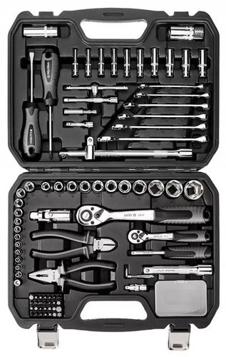 ZESTAW NARZĘDZI M4K GARAGE NEO TOOLS 90 el. WALIZKA KLUCZE NASADOWE 10-100 na Arena.pl