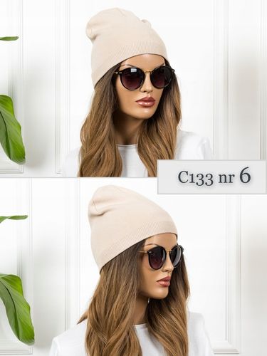 CZAPKA DAMSKA CIEPŁA wygodna Zimowa Beanie MODNA Wywijana brązowa KOLORY na Arena.pl