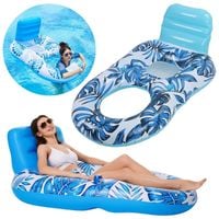 Materac do Pływania Pływak do Opalania Leżak Wodny Dmuchany Niebieski