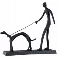 FIGURKA DEKORACYJNA PIES do salonu metalowa czarna loft ozdoba na prezent