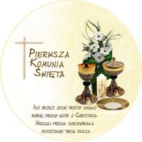 Opłatek na tort Tort Pierwsza Komunia Święta Komunijny Biblia Hostia Tekst