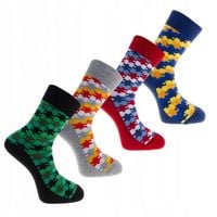 Skarpetki Męskie Bawełniane Puzzle Wzorki Kolorowe Długie MORAJ 4PARY 43-45