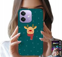 ETUI DO OPPO A40 / A40M - RENIFER NA ZIELONYM TLE ŚWIĄTECZNE WZORY