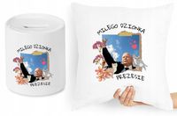 Jarosław Kaczyński Zestaw Poduszka + Skarbonka Z Nadrukiem Ze Zdjęciem