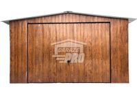 Garaż blaszany 4x8 Brama uchylna Okno drzwi drewnopodobny GP148