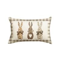 Poszewka na Poduszkę Wielkanocna Zające Beżowa 30x50 Dekoracja do Salonu