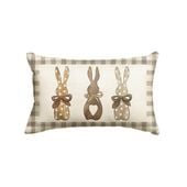 Poszewka na Poduszkę Wielkanocna Zające Beżowa 30x50 Dekoracja do Salonu