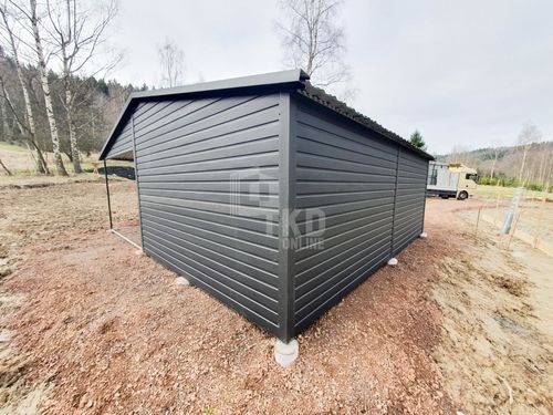 Garaż Blaszany 4x6 wiata 3,5x6 Brama uchylna Antracyt dach dwuspad TKD207 na Arena.pl