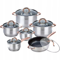 Garnki stalowe 12 ele. KINGHOFF Rosegold KH-1766